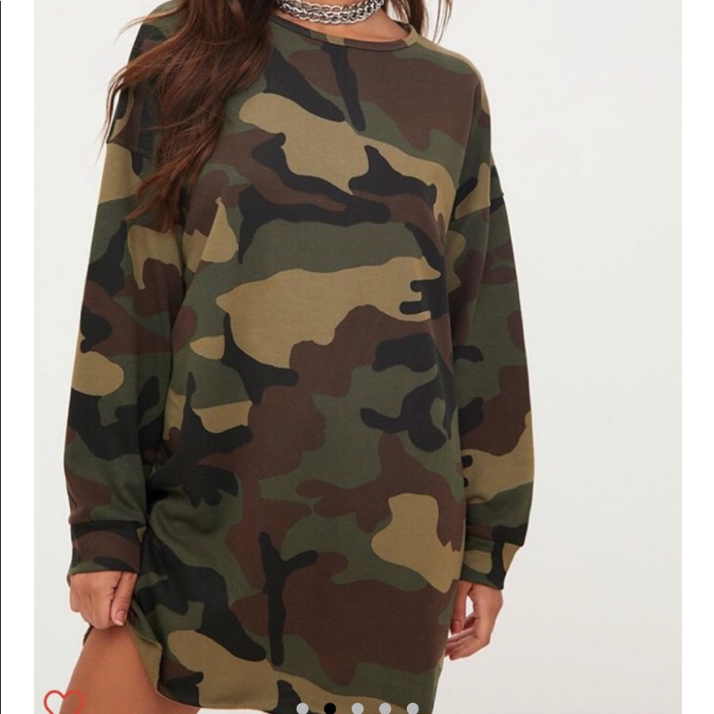 Camo style sweater dress